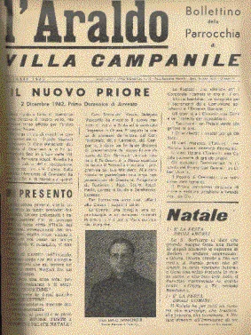 Prima pagina del primo numero de L’Araldo di Villa Campanile, dicembre 1962